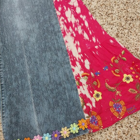 3322 Size 14 Faded Glory Upcycled Bleached Bell-Bottoms. - Picture 2 of 8